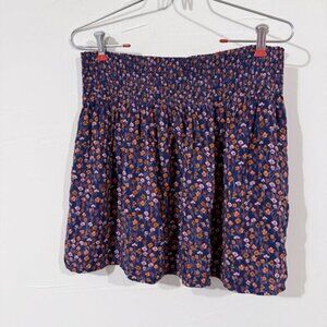 Mossimo Supply Co. Women's Navy Blue Purple Pink & Orange Floral Mini Skirt